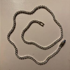 13CT 2mm Round Cut Lab Created Diamond Tennis Necklace 925 Sterling Silver